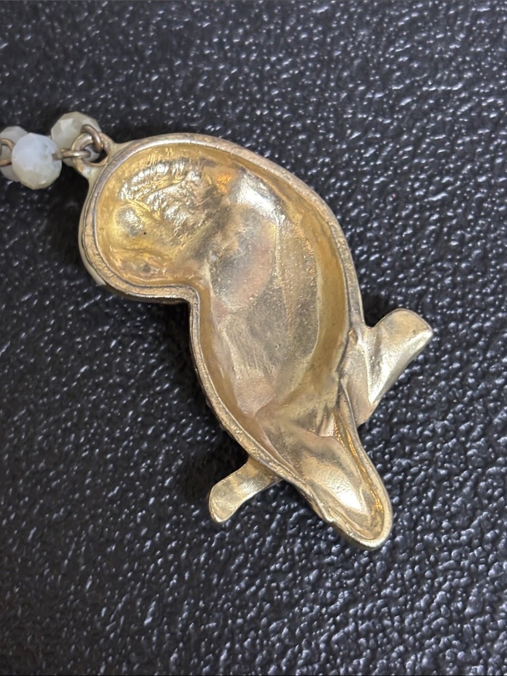 Owl Rhinestone Gold Tone Parrot Pendant Long Necklace - Women Jewelry - Picture 7 of 7